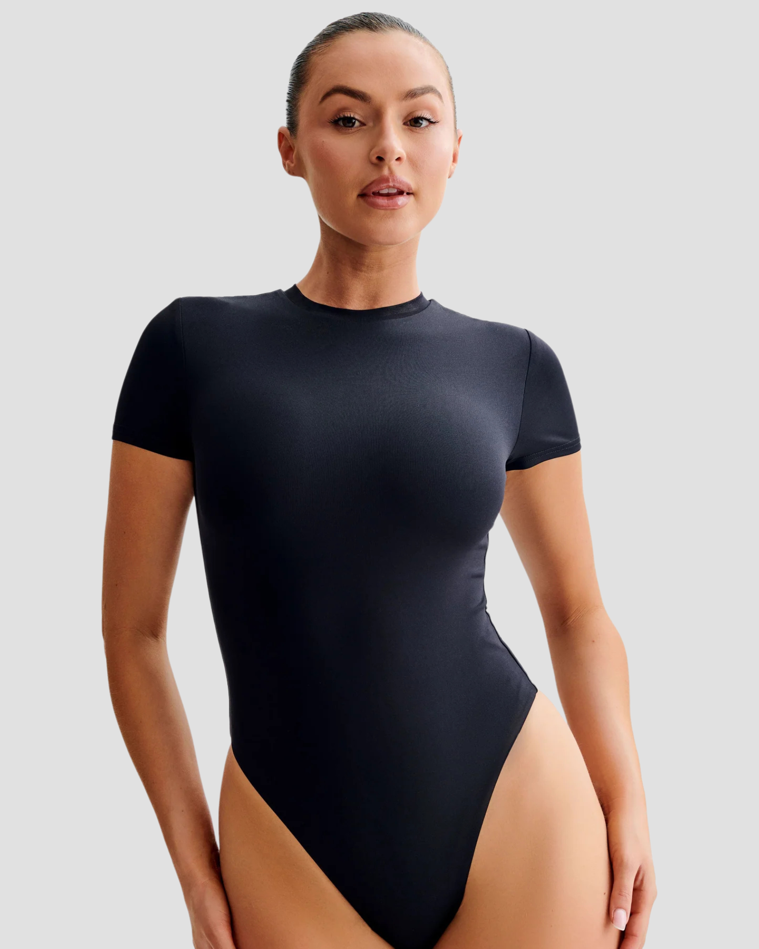 Short Sleeved Thong Bodysuit