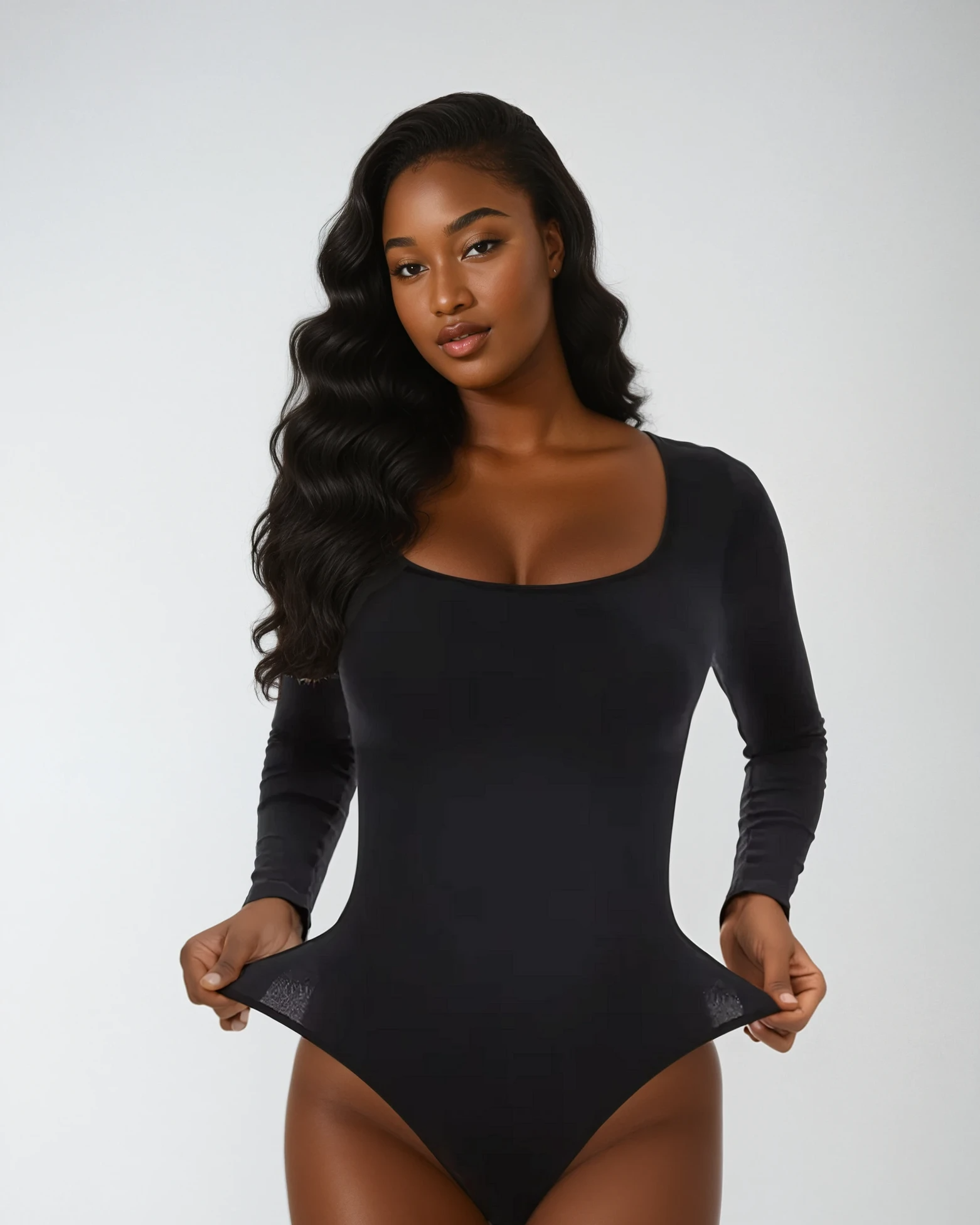 Shapewear Long Sleeved Thong Bodysuit