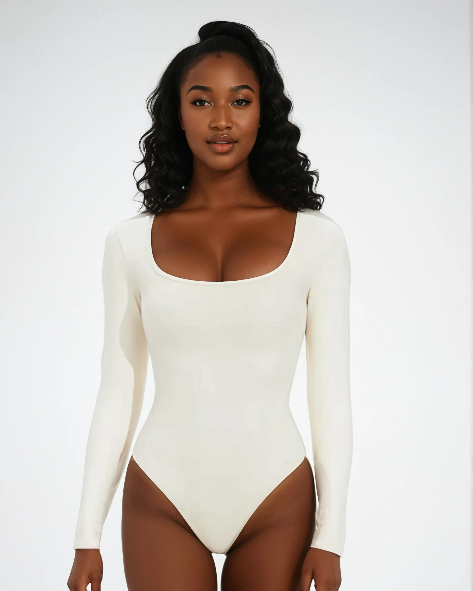 Shapewear Long Sleeved Thong Bodysuit